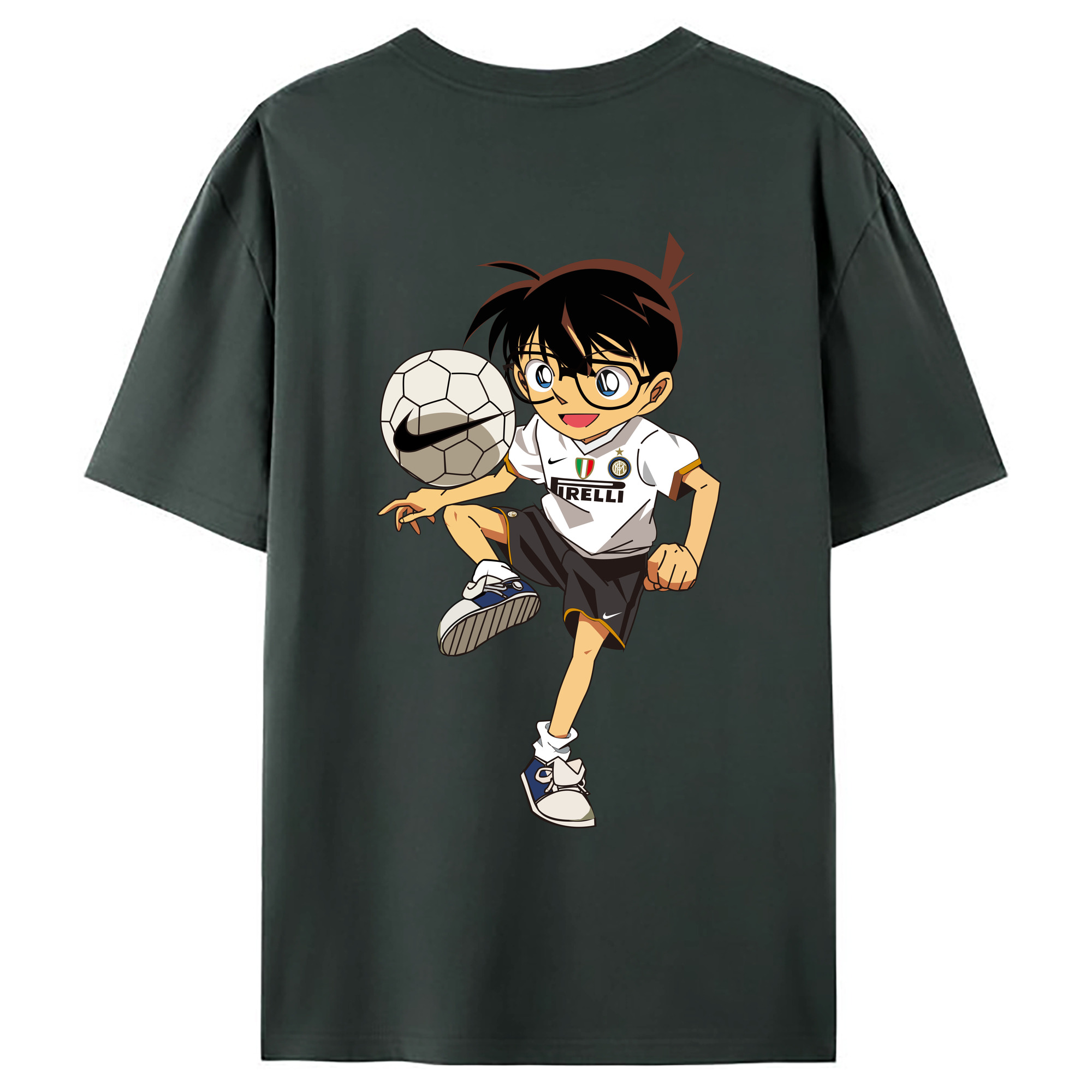 （画像用） 名探偵コナン 江戸川 コナン Detective Conan Conan Edogawa 綿100％ メンズ半袖Tシャツ（バックプリント） 通気性